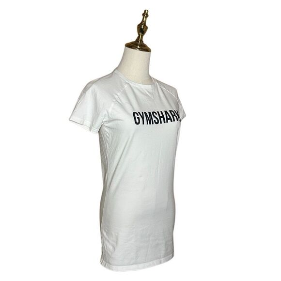 Gymshark White Short Sleeve Apollo Muscle Fit Shirt Size XS Activewear Stretch - Picture 7 of 16